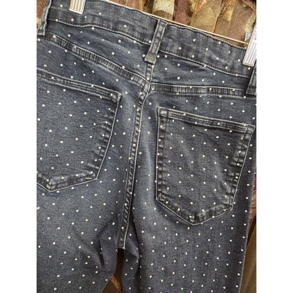 Top Shop Moto Jamie High Rise Skinny Denim Jeans Rhinestone Women Size 28 - Picture 10 of 13